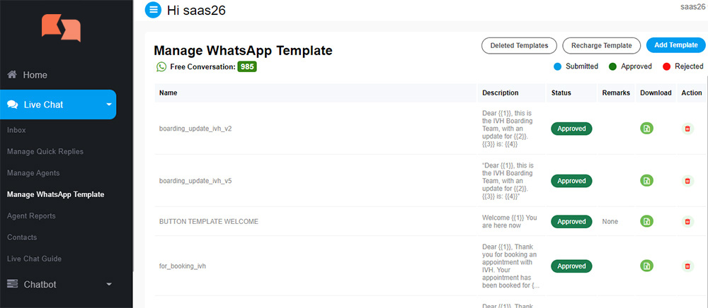 whatsapp template