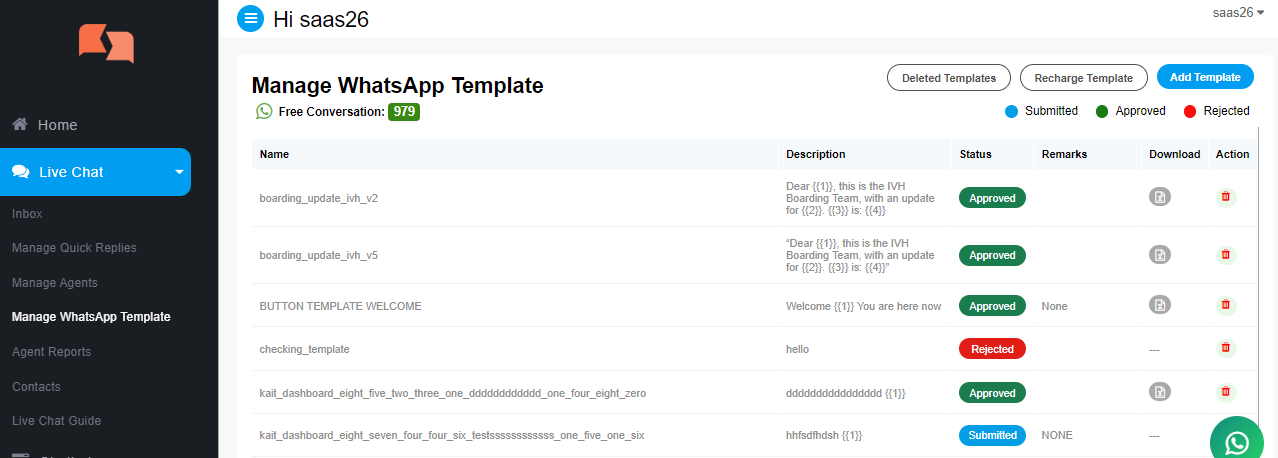 manage manage template